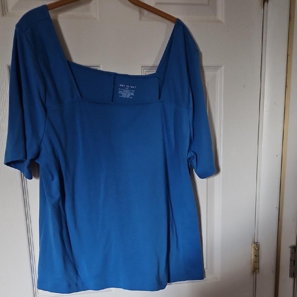 Lane Bryant Vibrant Blue Soft Short Sleeve Pullover